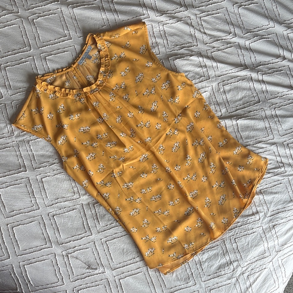 Daniel Rainn Mustard Floral Blouse